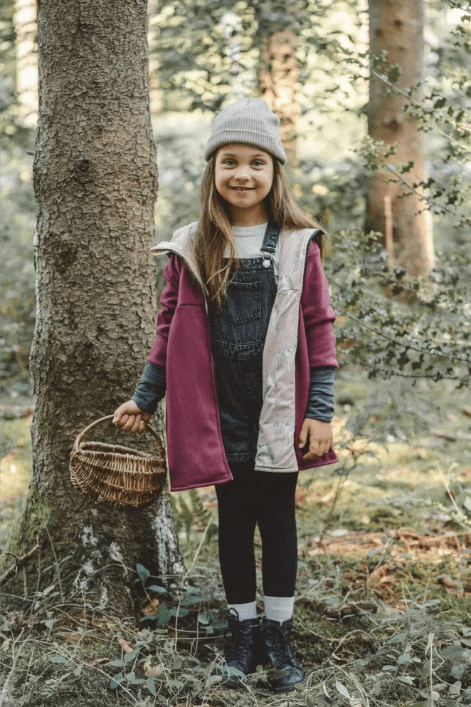 Sweatmantel Kinder Bordeaux mit Einhorn - Mantel - Räuberkinder 2