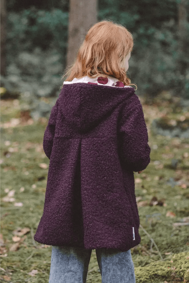 Teddyfellmantel Kinder Bordeaux mit Punkte - Räuberkinder 4