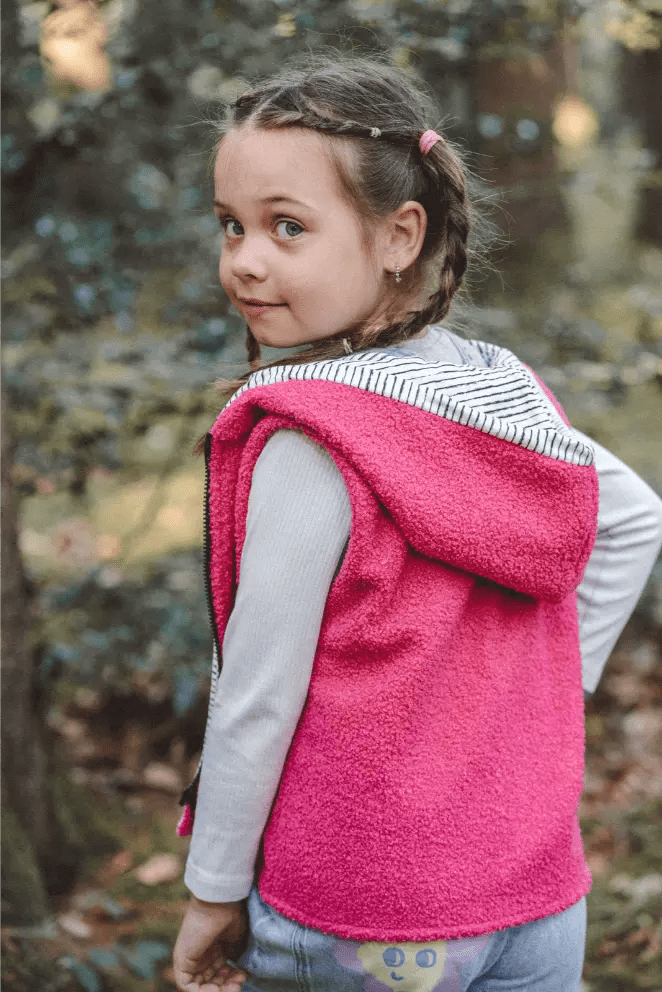 Teddyweste Kinder Pink mit Ecru Stripes - Weste - Räuberkinder 3