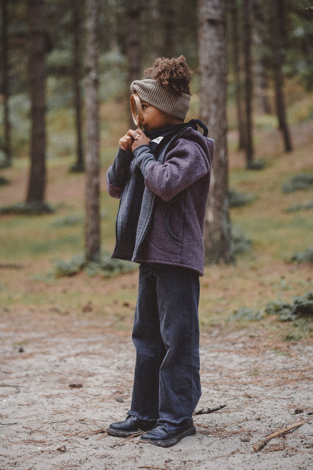 Wollwalk Jacke Kinder Kletterkind mit Merino Jersey in Mauve - Jacke - Räuberkinder 5