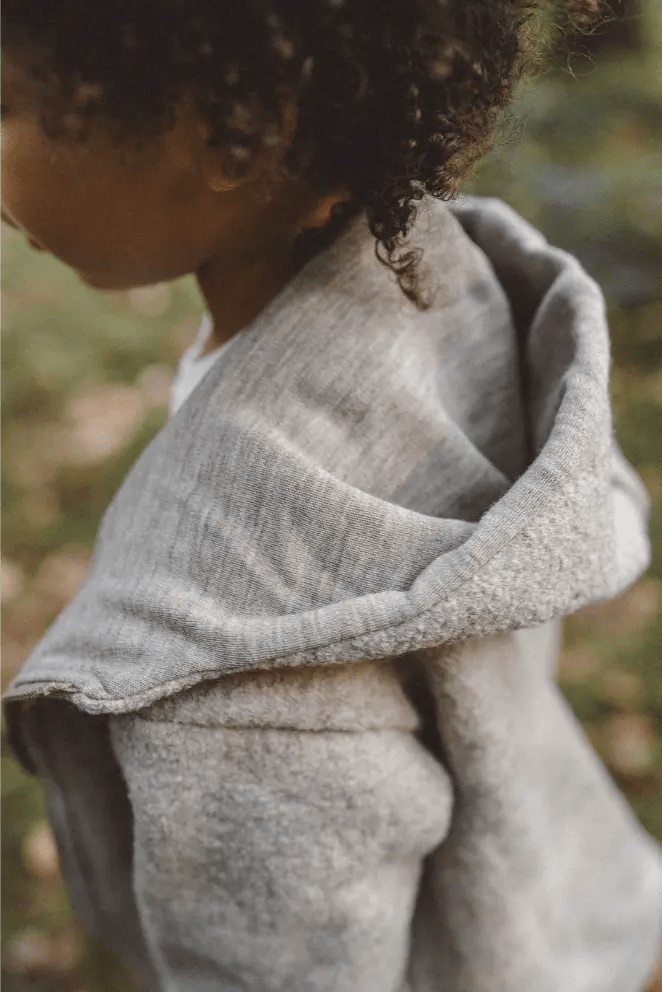 Wollwalk Jacke Kinder Kletterkind mit Merino Jersey in Sand - Räuberkinder 4
