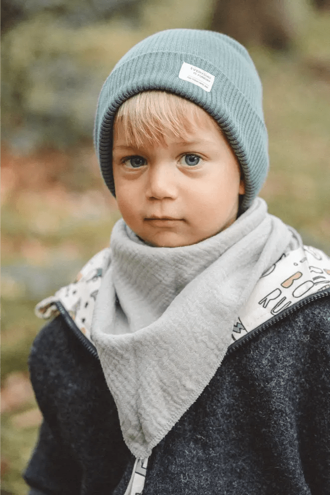 Wollwalk Oversize Jacke Kinder Anthrazit mit Skaterboy - Räuberkinder 2
