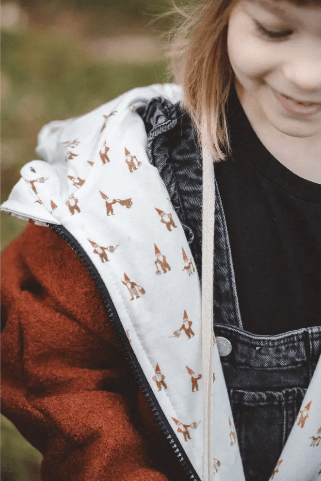 Wollwalk Oversize Jacke Kinder Rost mit Wichtel - Räuberkinder 2