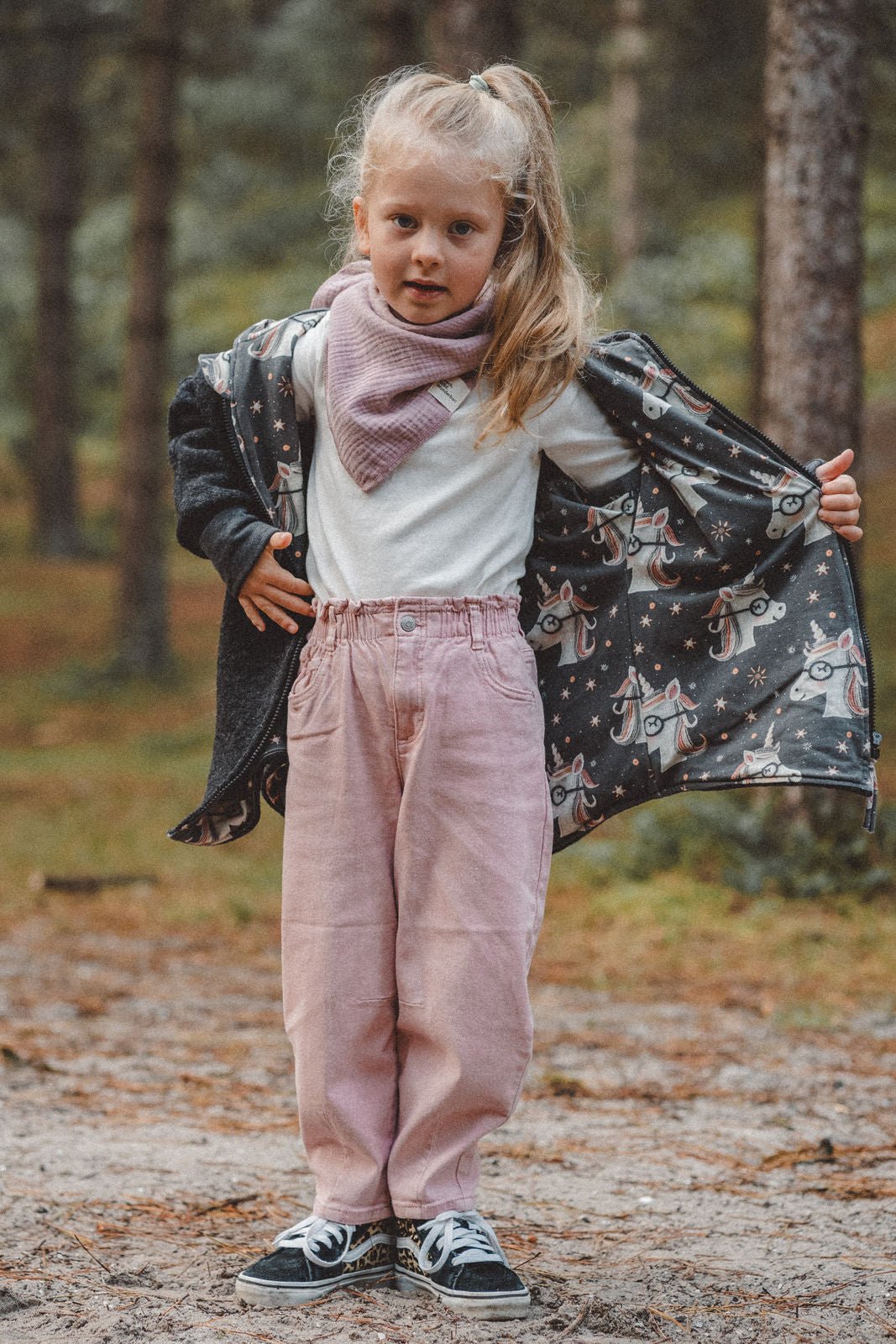 Wollwalkjacke Anthrazit / Einhorn "Nerd Horn." - Räuberkinder