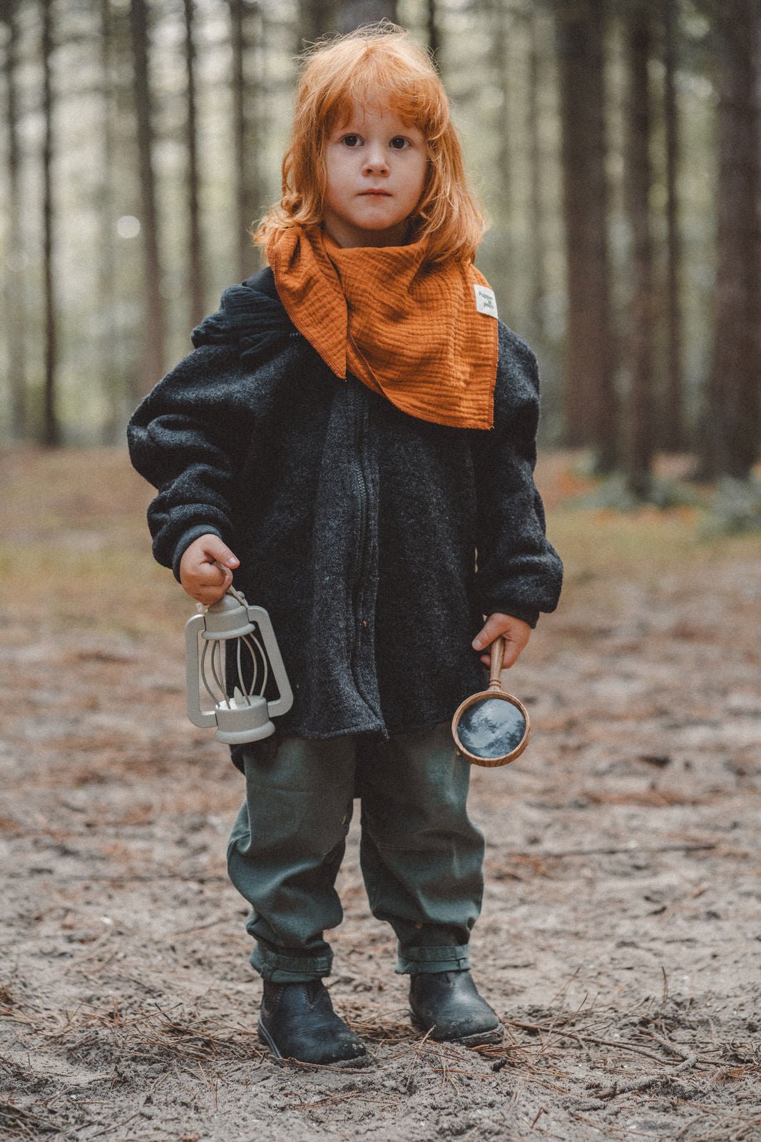 Wollwalkjacke Anthrazit / Musselin Schwarz - Räuberkinder