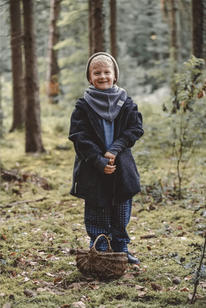 Wollwalkjacke Anthrazit / Musselin Schwarz - Jacke - Räuberkinder 6