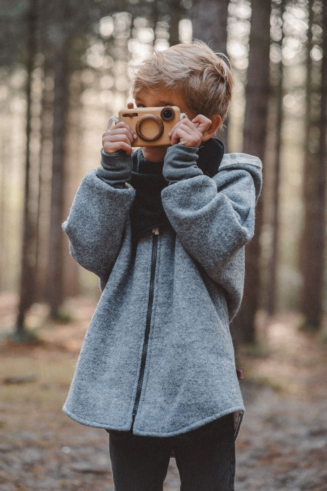 Wollwalkjacke Grau / Boho Dino - Räuberkinder