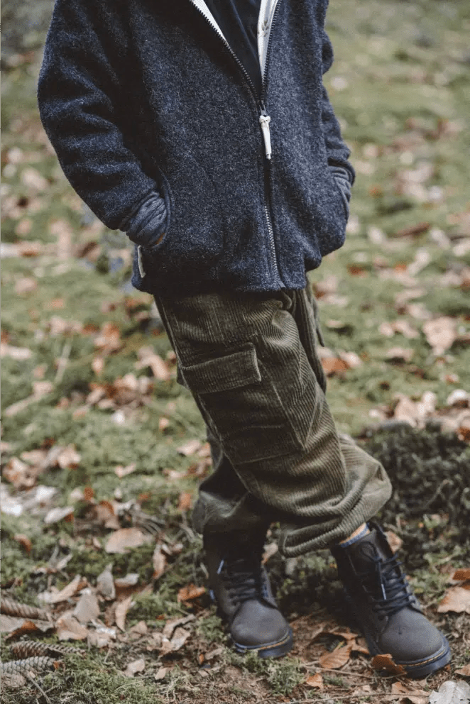 Wollwalkjacke Kinder Kletterkind Anthrazit mit Waldtiere - Räuberkinder 5
