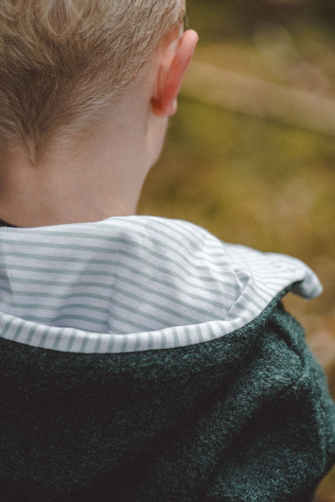 Wollwalkjacke Kinder Kletterkind Smaragd mit Stripes Mint - Räuberkinder 3