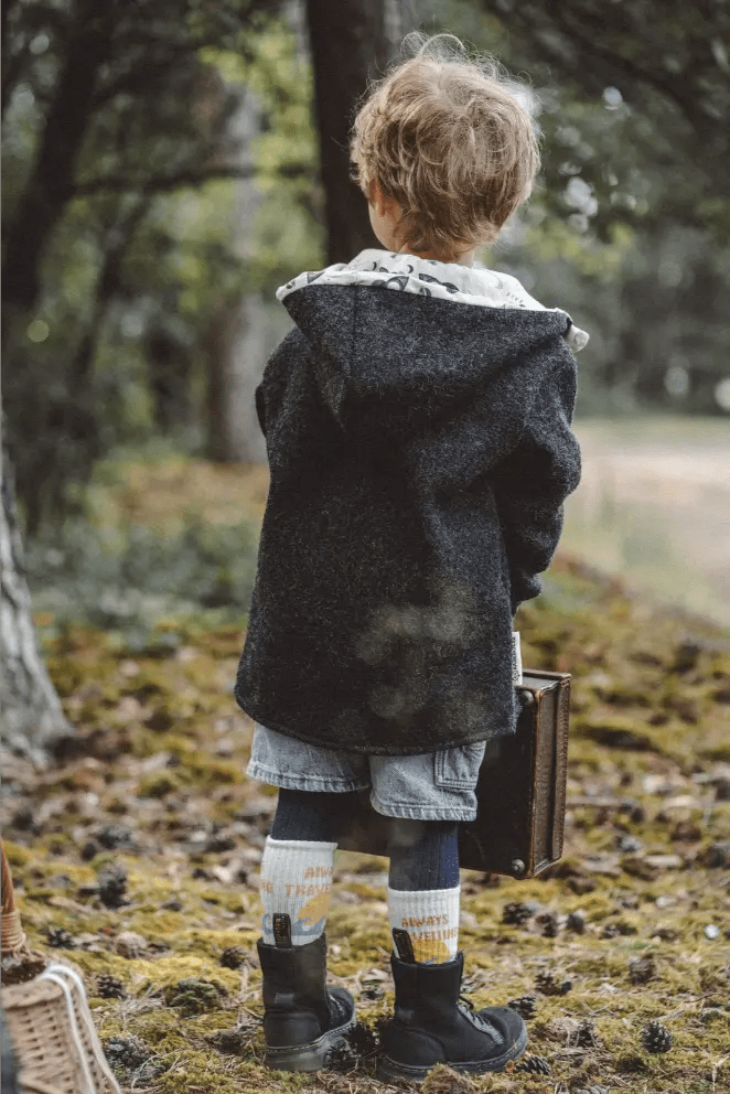 Wollwalkjacke Kletterkind Anthrazit / Rakete - Räuberkinder 3