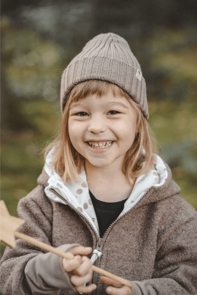 Wollwalkjacke Kletterkind Taupe / Boho Mond - Räuberkinder 2