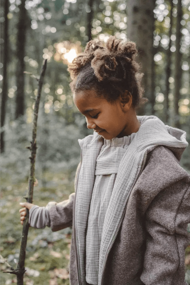 Wollwalkjacke Taupe / Musselin Sand - Jacke - Räuberkinder 1